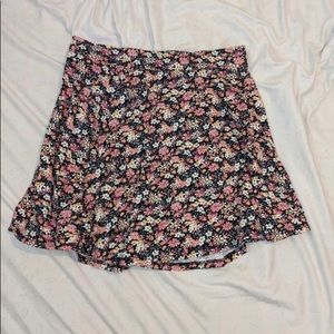 Floral high waisted skater skirt